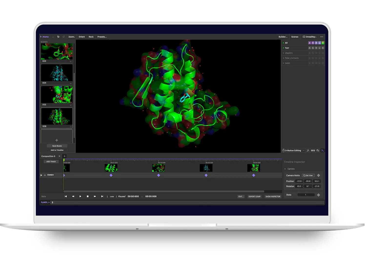 PyMOL 分子结构可视化界面