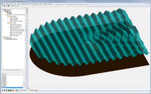 在 SMS 中运行 CGWAVE 模型的港湾波浪绕射 3D 视图